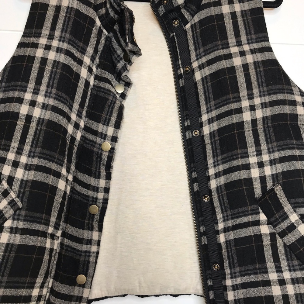 Anthropologie Hei Hei Plaid Vest Pockets Size Med - Picture 7 of 8